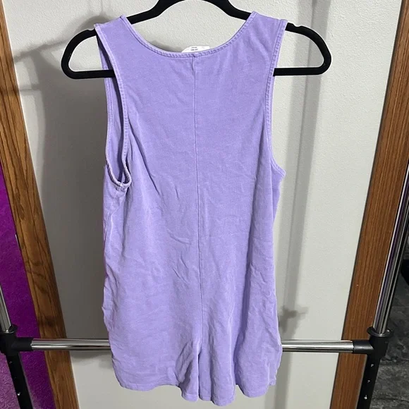 Double Zero Light Purple V-Neck Tank Romper - Picture 4 of 4